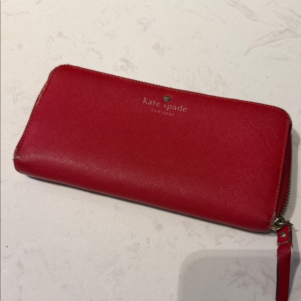 Kate Spade Vibrant Red Zip-Around Wallet